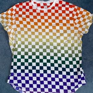 Men’s Pride Ombré Checkered Tee
